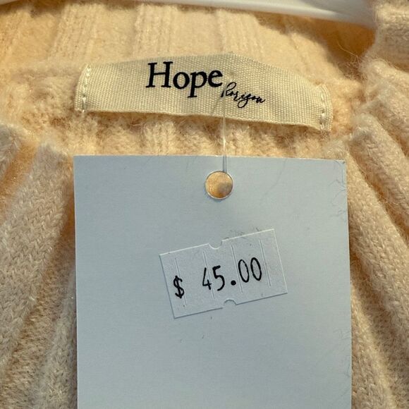Hope Horizon Cream Cable Knit Ruffle Hem
Sweater Boutique Mini Dress - Picture 14 of 16